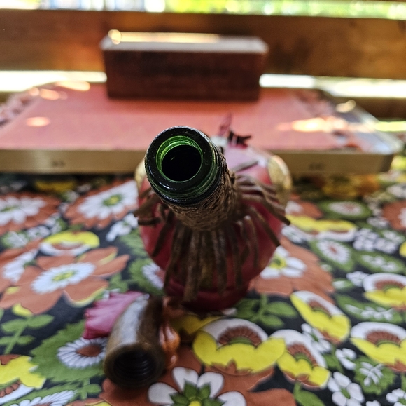 Vintage Italian Leather Rooster Decanter - Picture 3 of 6